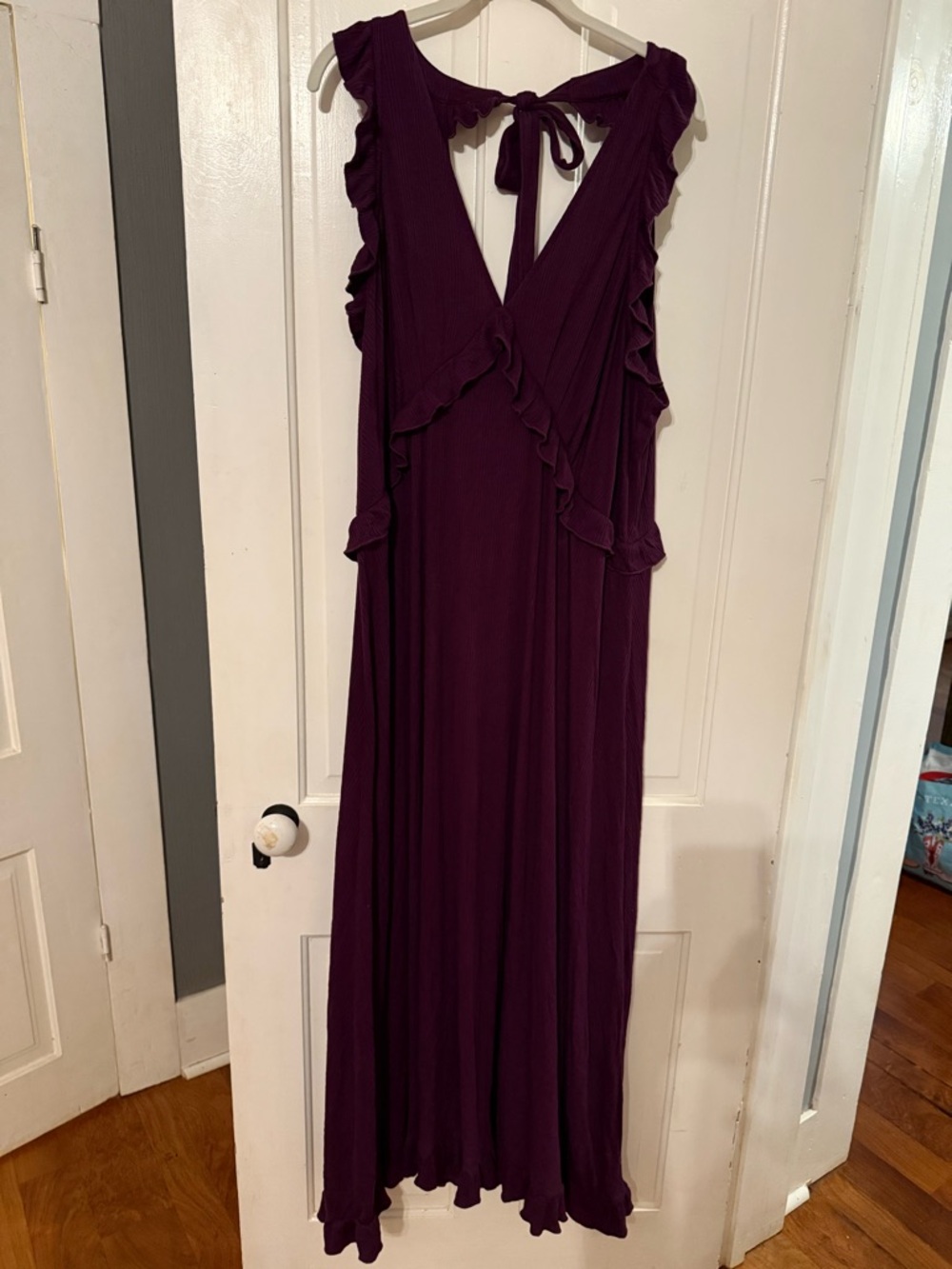 Anthropologie Deep V Ruffle Maxi Dress - Picture 4 of 4